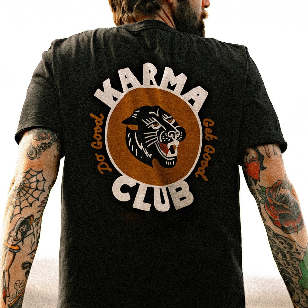 Karma Club Printed Panther Pattern Men's T-shirt -  UPRANDY