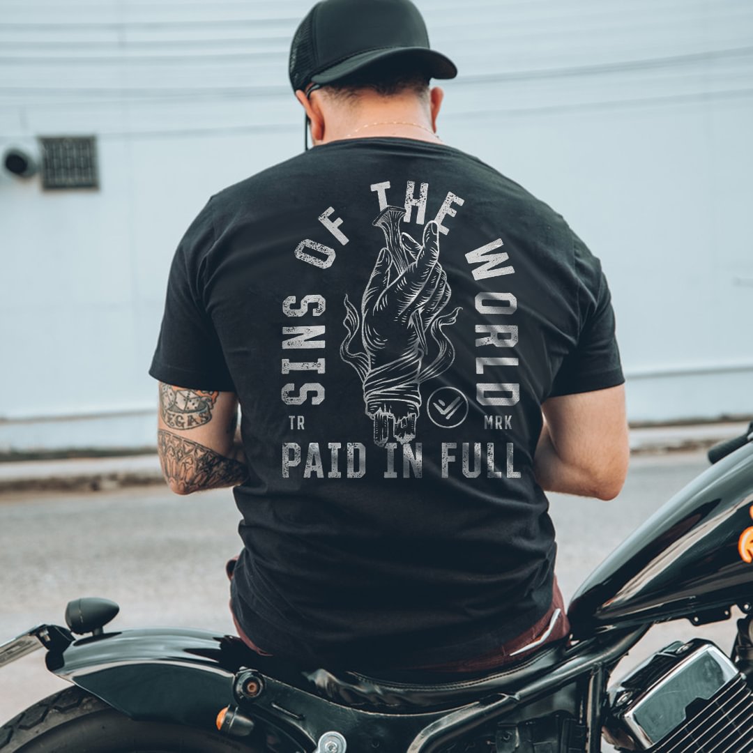 UPRANDY Sins Of The World Paid In Full Printed Men's T-shirt -  UPRANDY