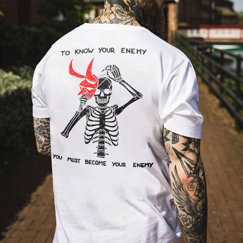 To Know Your Enemy Skull Printed Men's T-shirt - Krazyskull