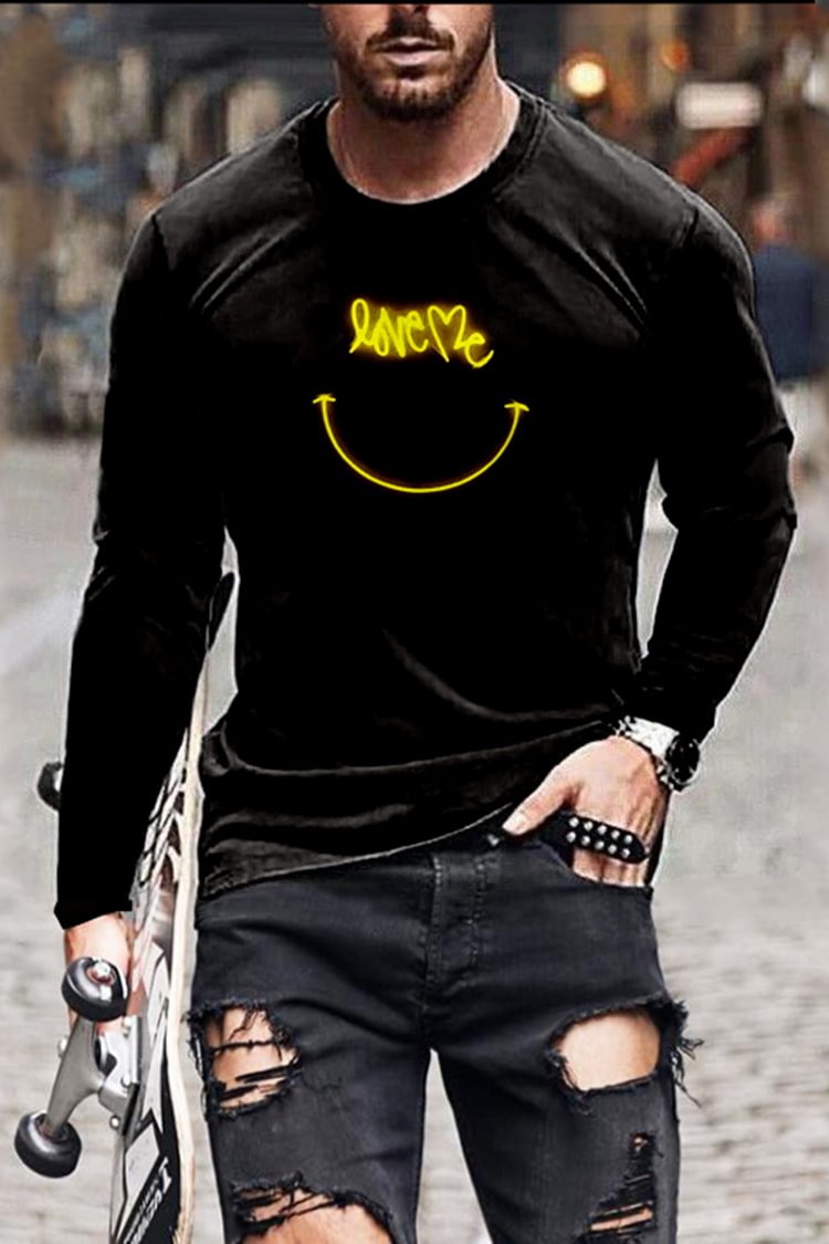 Tiboyz Neon Smiley Street Long Sleeve T-Shirt