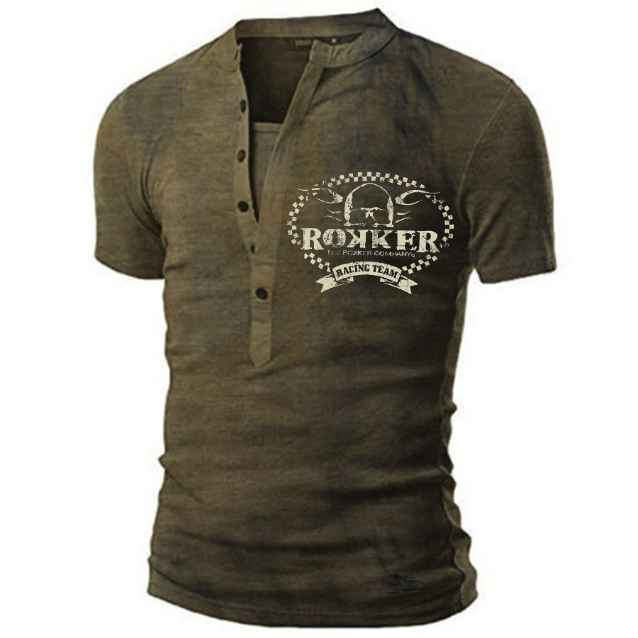 Mens Retro Motorcycle Riding Outdoor Casual T-shirt / [viawink] /