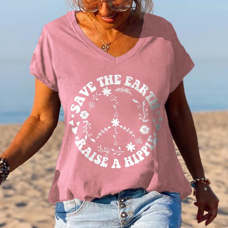 Save The Earth Raise A Hippie Graphic Tees