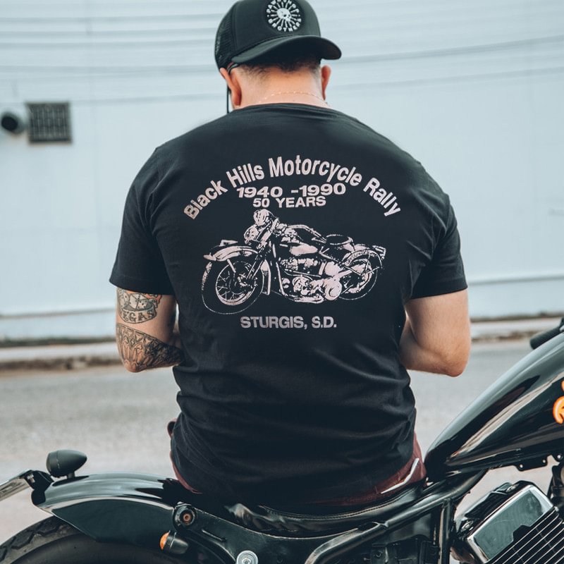 UPRANDY Black Hills Motorcycle Rally Printed Fashion Men's T-shirt -  UPRANDY