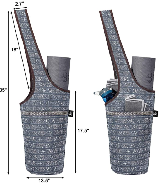 Ewedoos Yoga Mat Bag with Large Size Pocket and Zipper Pocket