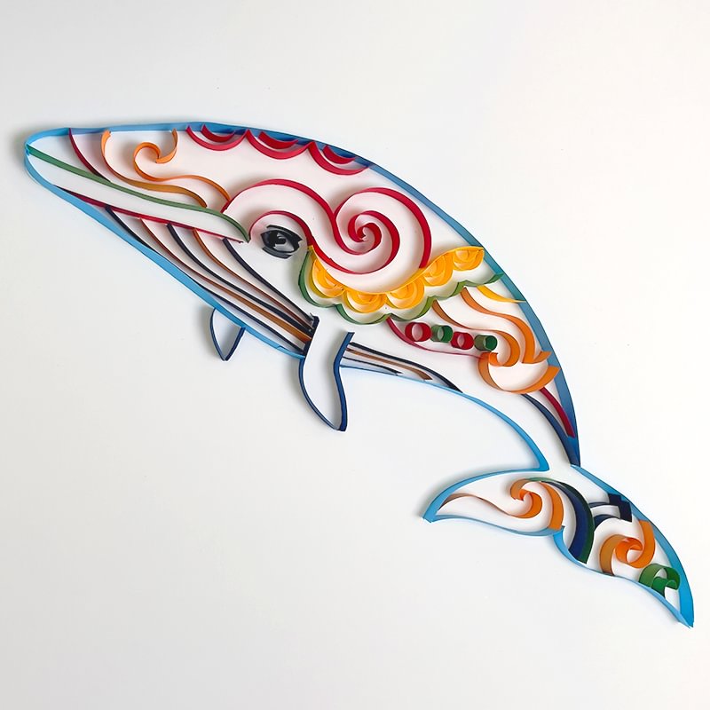 JEFFQUILLING™-JEFFQUILLING™ Paper Filigree Painting Kit -Colorful whales