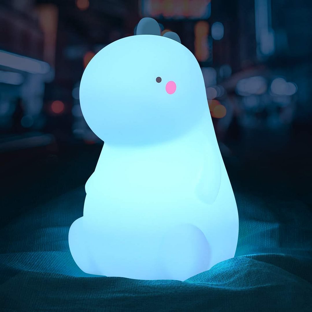 Dinosaur Night Light , Dinosaur Night Light for Kids, Cute Color Changing Silicone Baby Night Light with Touch Sensor、14413221362536236236、sdecorshop