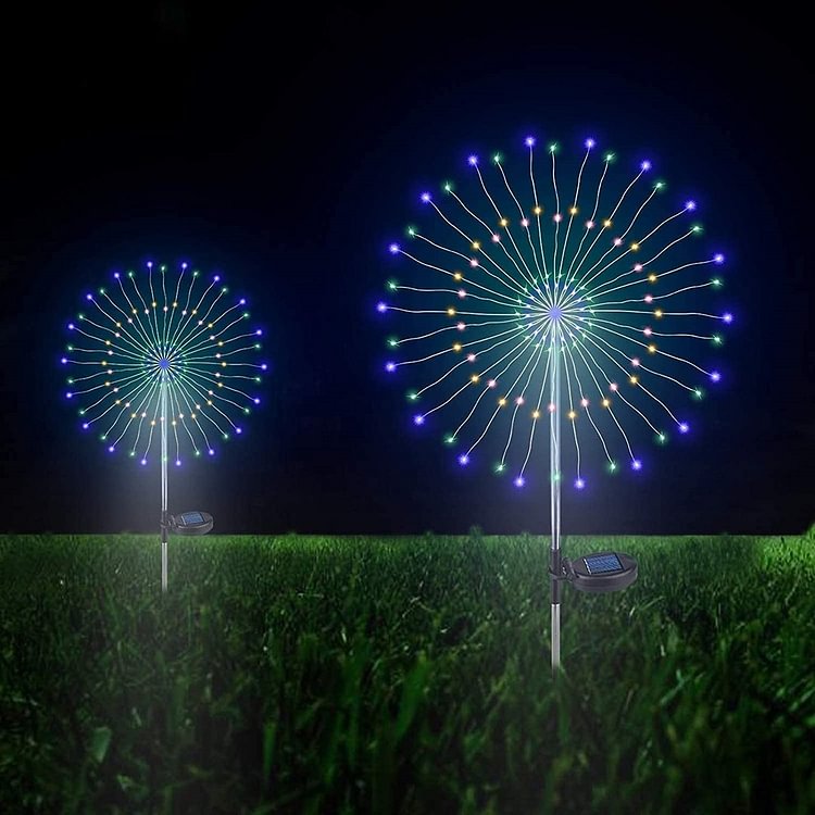 2 Pack Outdoor Solar Garden Decorative Lights- 105 LED DIY Flowers Fireworks Trees Light - Sean - Codlins