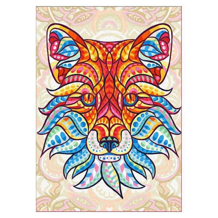 Colorful Tiger - Round Drill Diamond Painting - 30x40cm(Canvas)