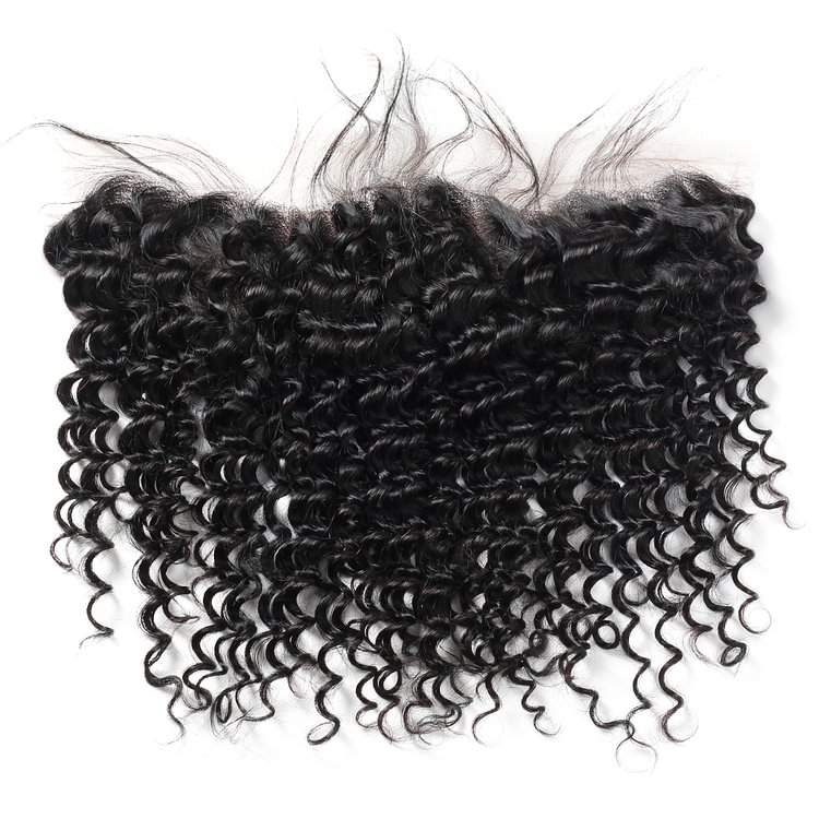 1 PC Black Deep Wave 13×4 Lace Frontal丨Brazilian Mature Hair、Virgin Hair