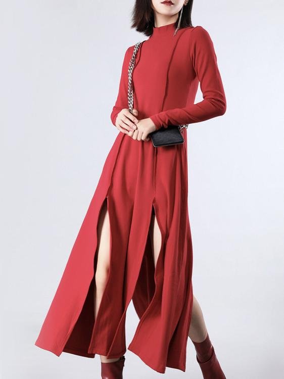 Split-side Cropped Long Dress