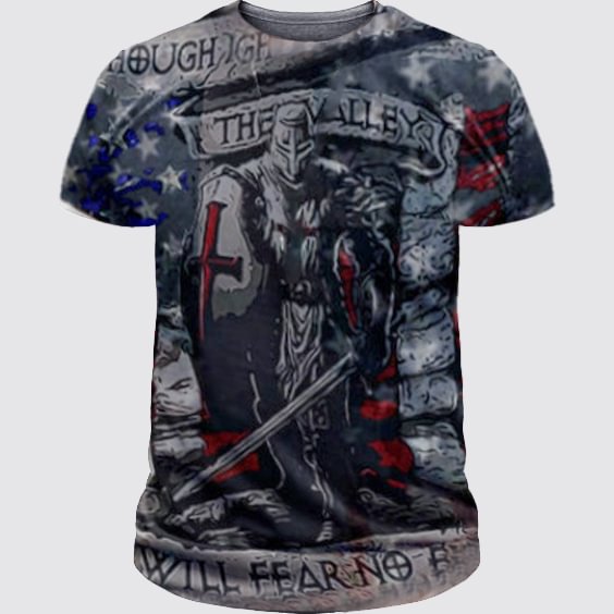 Tiboyz Independence Day 2021 New Templar Knights Retro Casual T-shirt