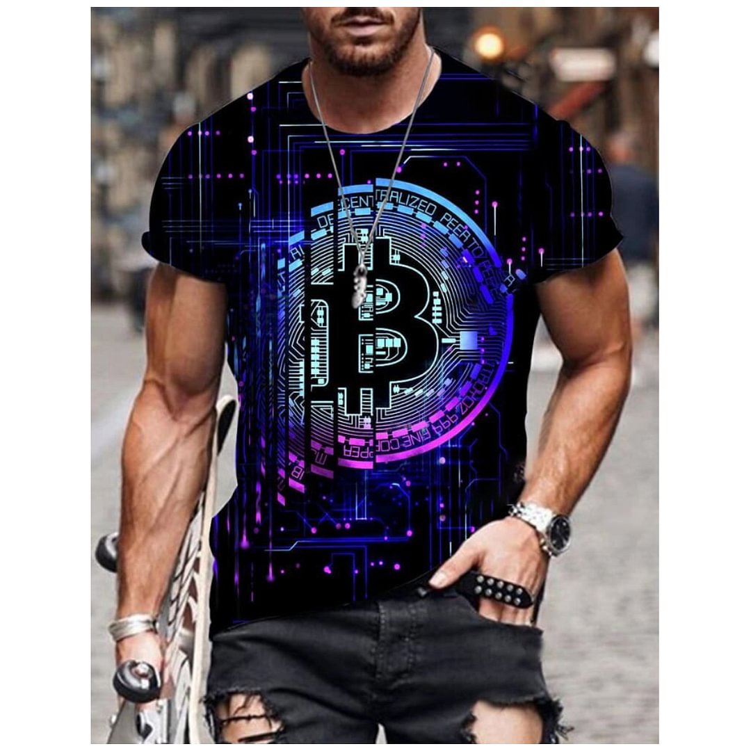 Designer Art Bitcoin Print T-shirt / [viawink] /