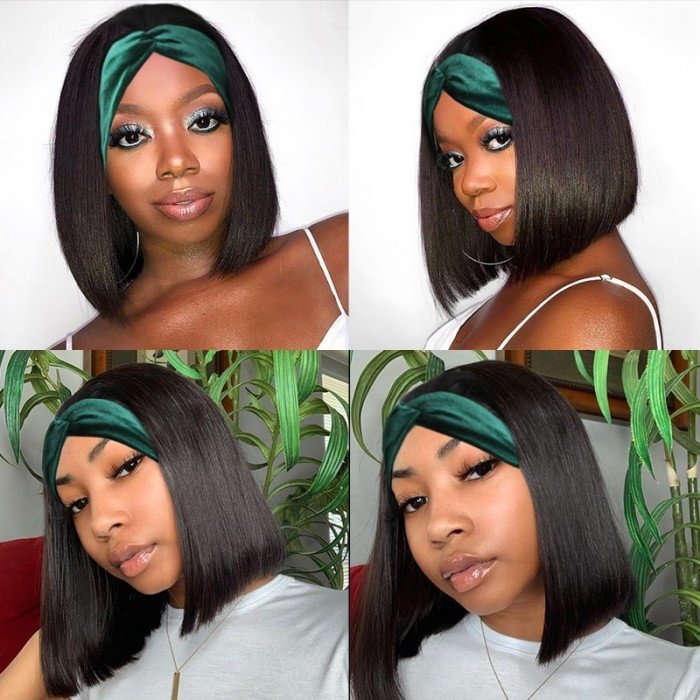 💥 Affordable  💥 Throw On & Go Headband Wigs | Black Straight Bob Wigs | Upgraded 2.0