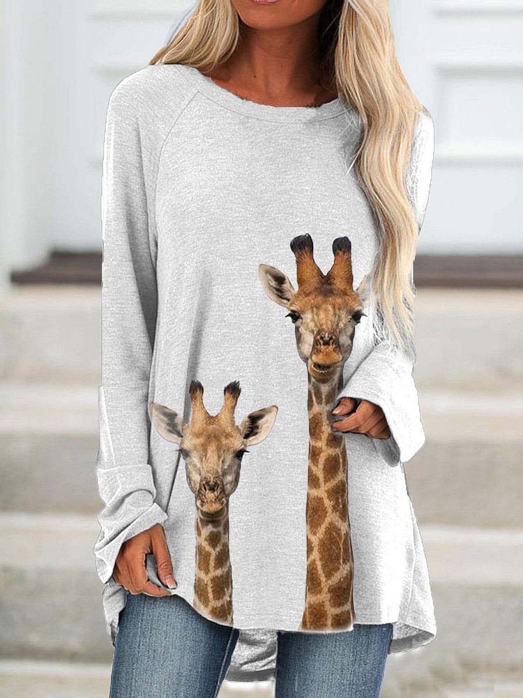 Giraffe Printed Long Shirt