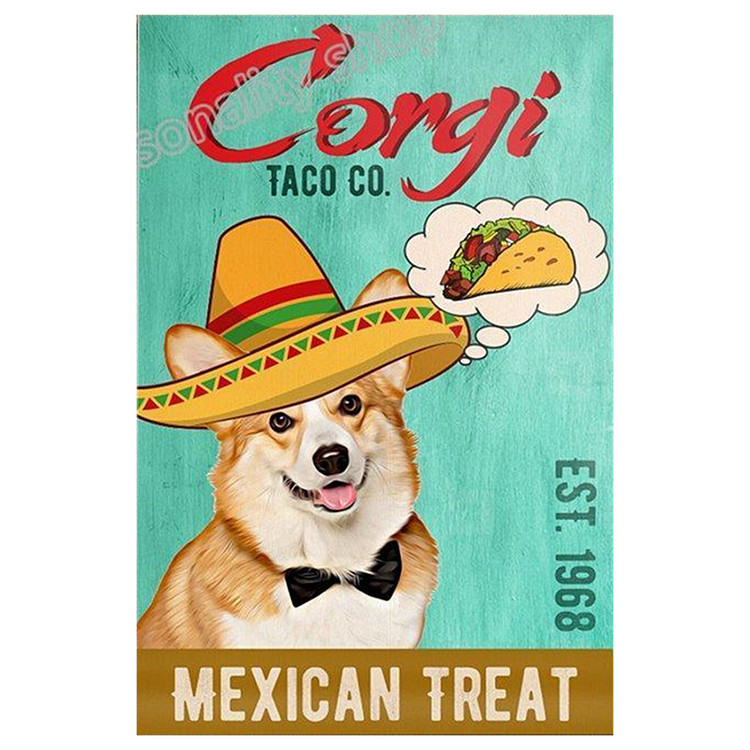 Corgi Dog - Vintage Tin Signs