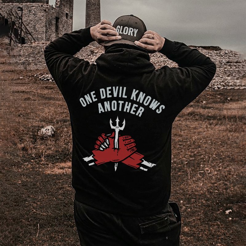 UPRANDY One Devil Knows Another Printed Men's Hoodie -  UPRANDY