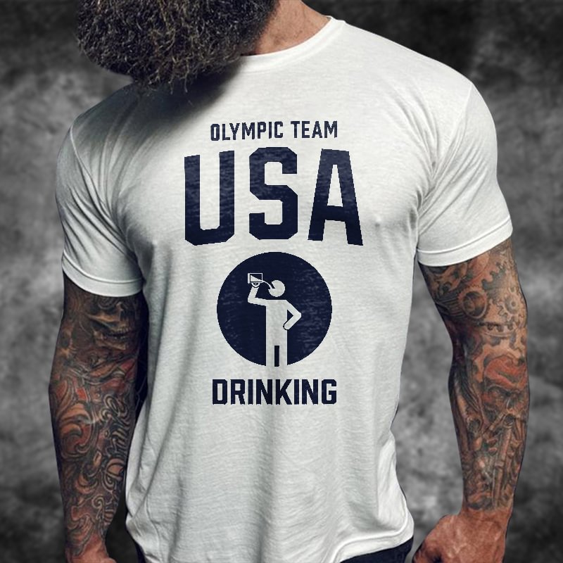 Livereid Olympic Team USA Drinking Printed T-shirt - Livereid