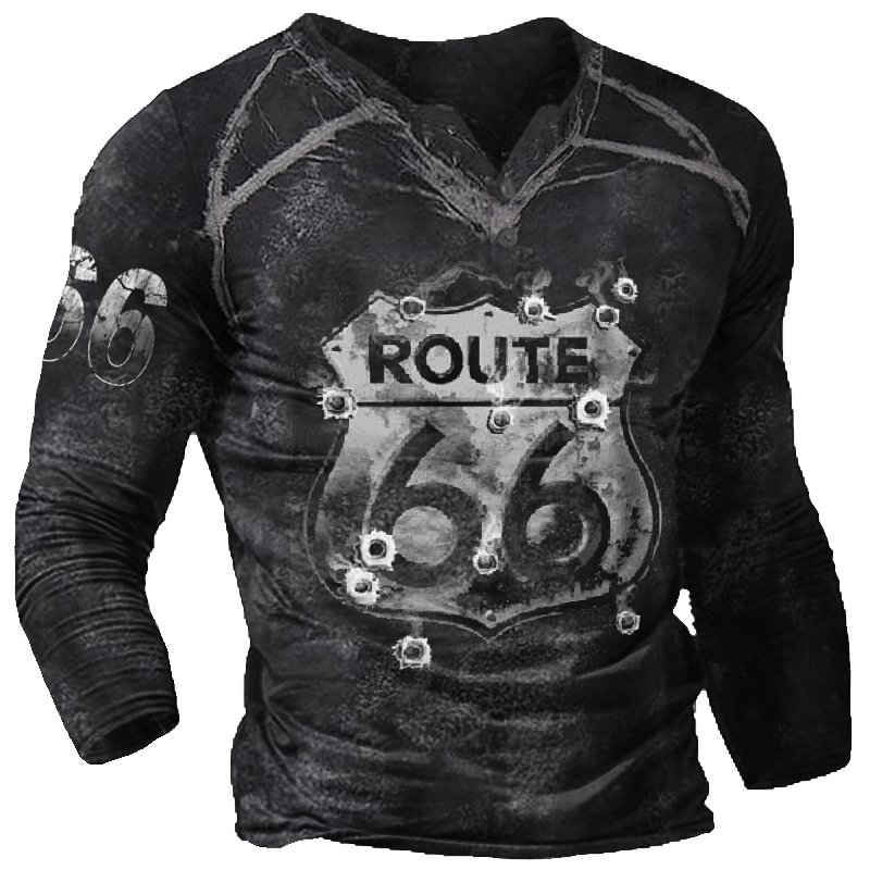 Mens Route 66 Printed Outdoor Tactical T-Shirt / [viawink] /
