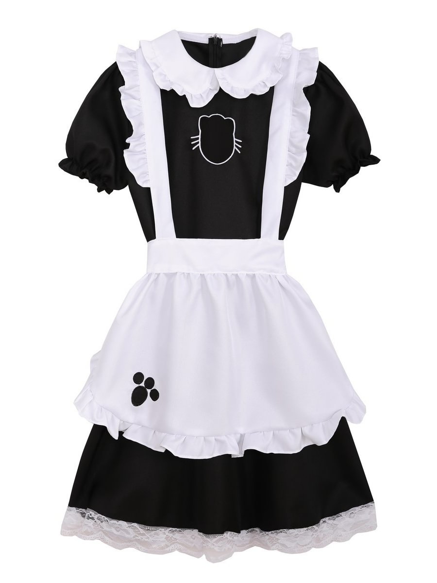 Cat Open Chest Maid Clothes Cat Costumes Suit-Icossi