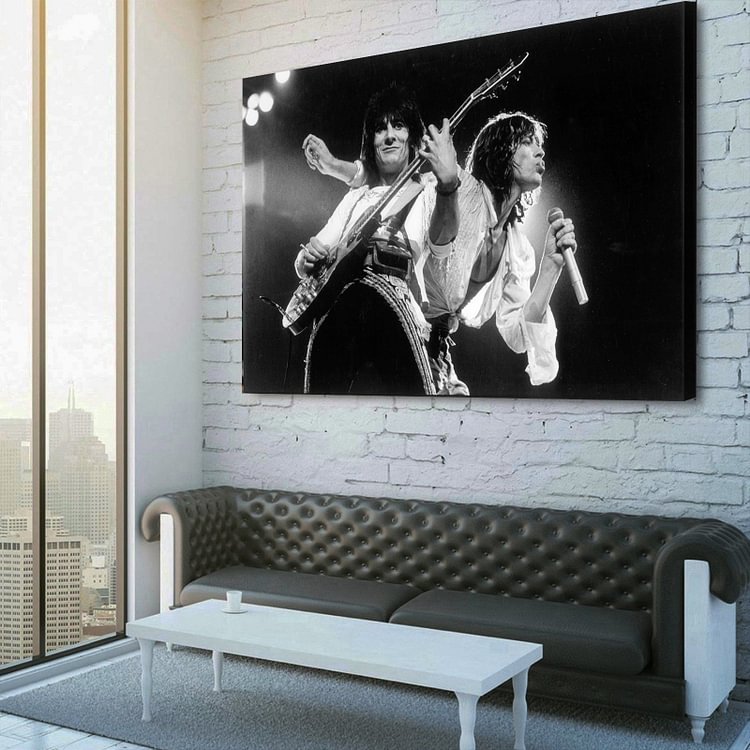 The Rolling Stones Jagger and Wood 1976 Canvas Wall Art