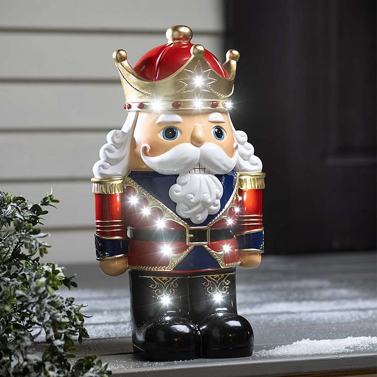 9.8”H Christmas Lighted Nutcracker Shorty Statue Indoor/Outdoor Decoration - tree - Codlins