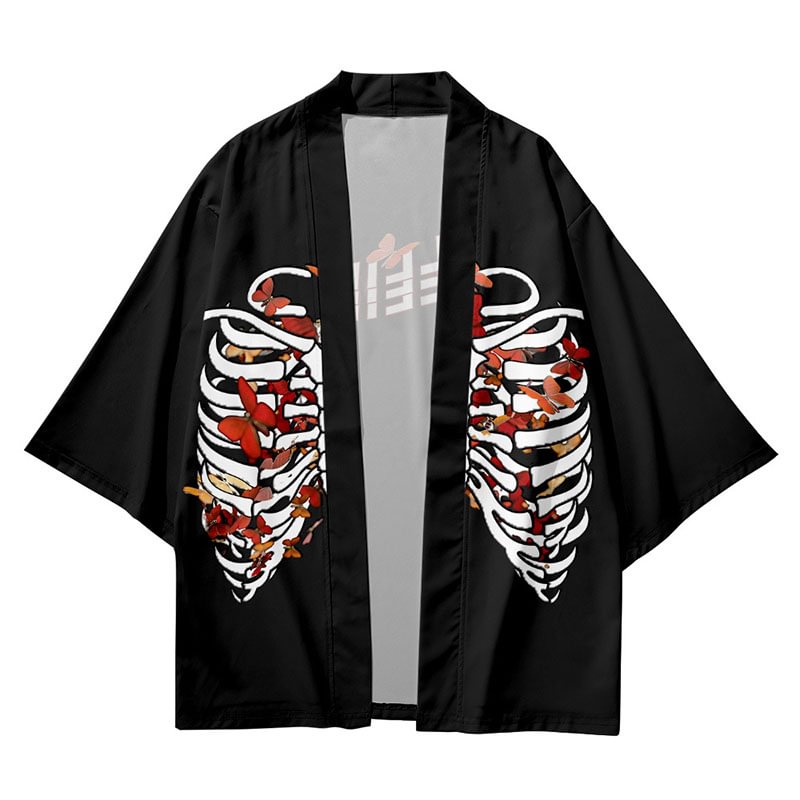 Skeleton Flower Robe Cardigan / Techwear Club / Techwear