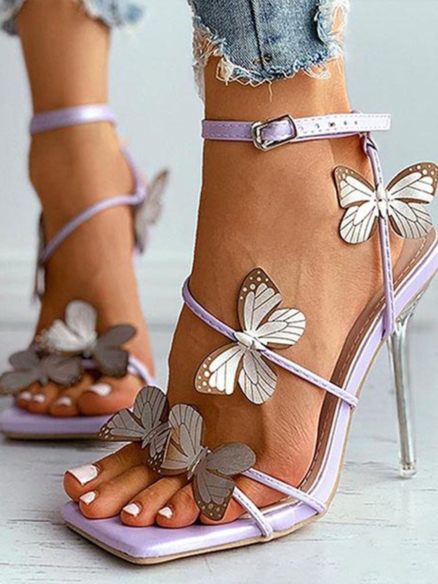 Bow Crystal Stiletto Sandals P10339