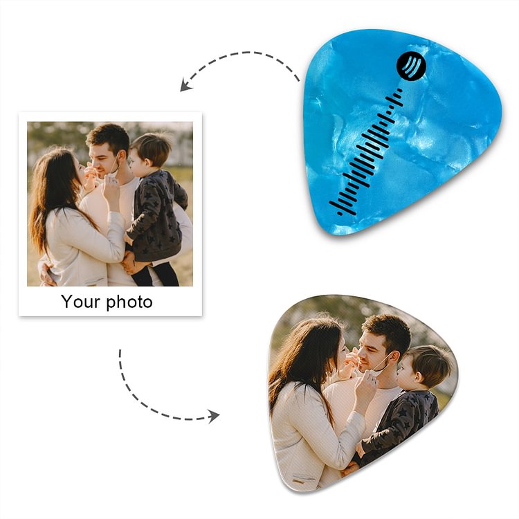 0.5mm Scannable Spotify Code Guitar Pick, Photo Engraved Music Song Guitar Pick
