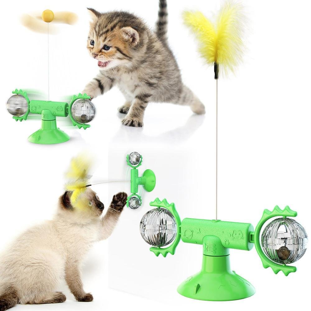 Windmill Cat Toy Funny Turntable Teasing Interactive Puzzle - Arlopo