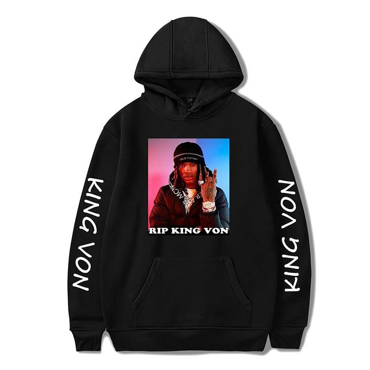 R.I.P. Rapper King Von Hooded Sweatshirt Women/Men Casual Hoodie Clothes-Mayoulove