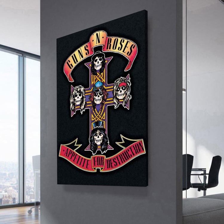 Guns N' Roses Appetite for Destruction Tour Poster Canvas Wall Art