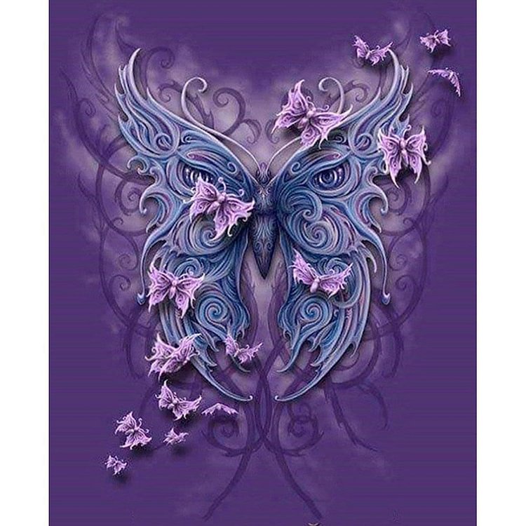 Papillon - Diamant carré complet - 30x40cm