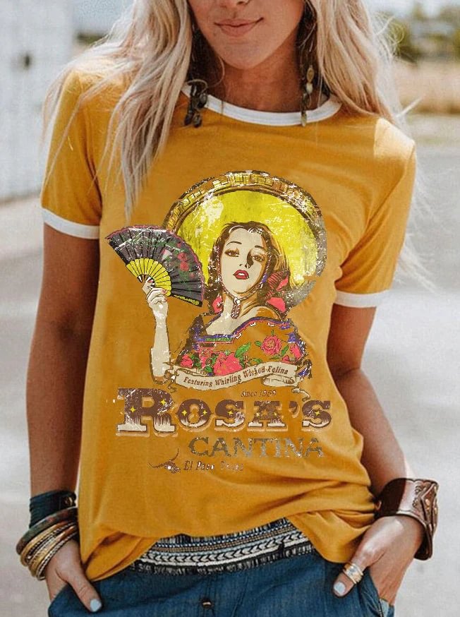 Women'S Western Style Vintage T-Shirt