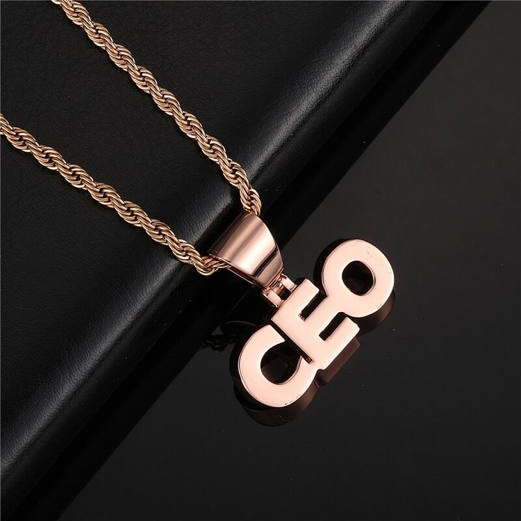 Custom Name Brass Letters Pendant Necklace