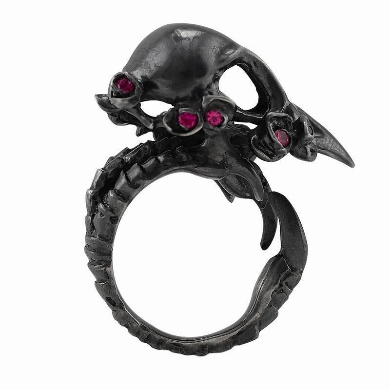 Bird Skull Goth Retro Rock Personality Ring / Techwear Club / Techwear