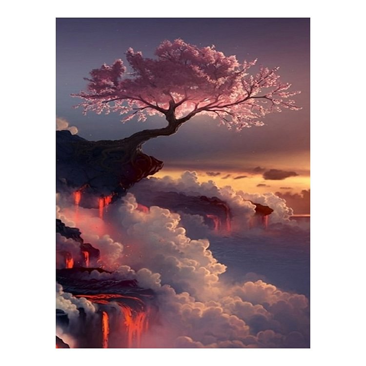 Cliff Tree - Special Shaped Diamond Painting - 42*32CM
