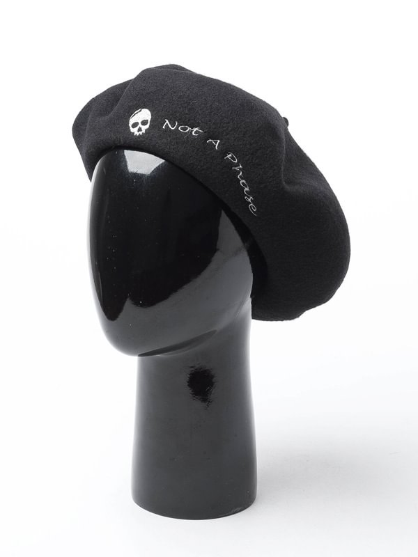 Dark Gothic Punk Black Beret Hat
