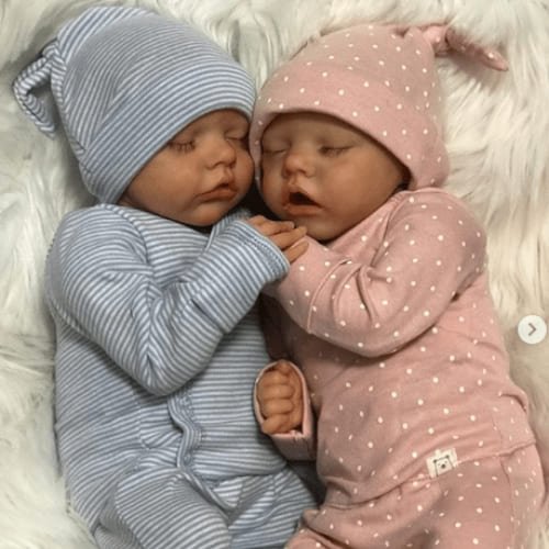 17" Sweet Sleeping Dreams Reborn Twins Boy and Girl Maren and Emmarie Truly Baby Doll Toy, Birthday Gift -Creativegiftss® - [product_tag]