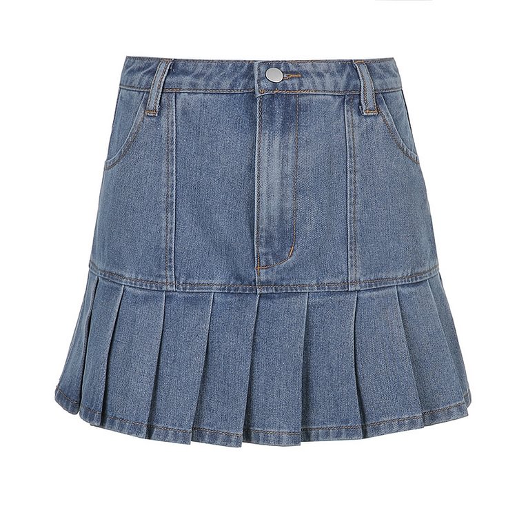 Ruffle Liner Denim Mini Skirt - CODLINS - Codlins