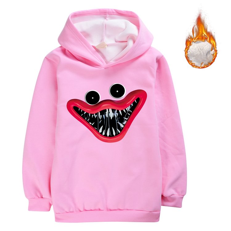 Mayoulove Hoodies For Kids Round Collar Long Sleeves Fleece Lined Spring Hoodies 1664-Mayoulove