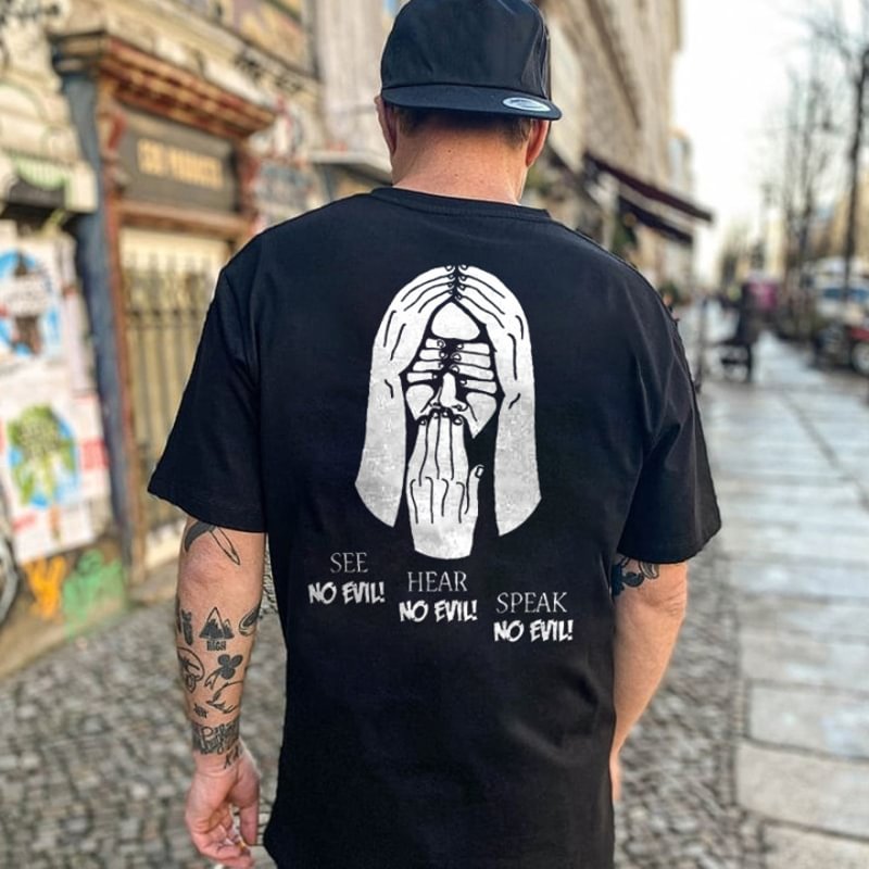 UPRANDY See No Evil! Hear No Evil! Speak No Evil! Printed Men's T-shirt -  UPRANDY