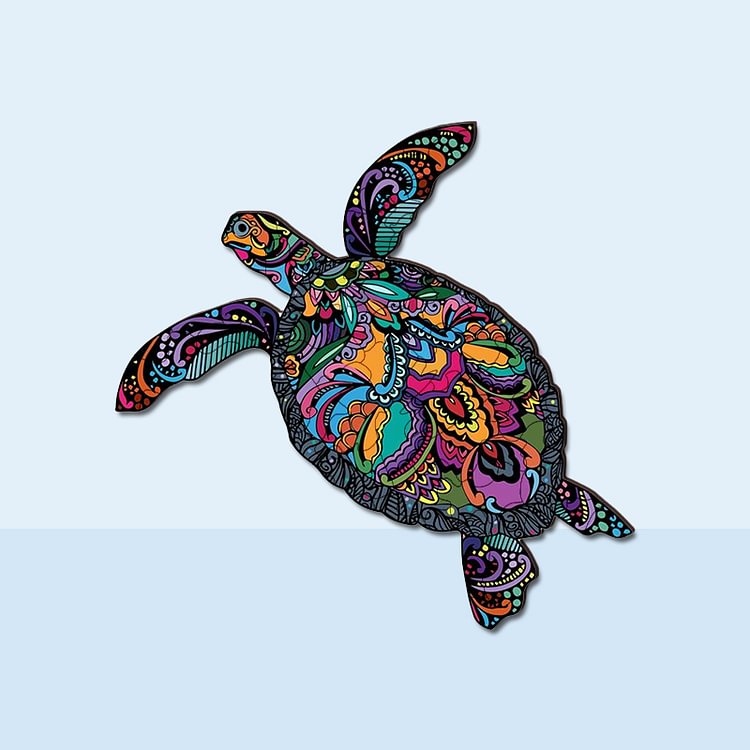 Color Turtle Wooden Jigsaw Puzzle