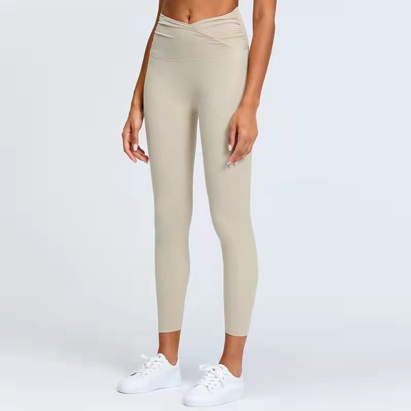 Crossover Plain 7/8 Leggings Without Pockets