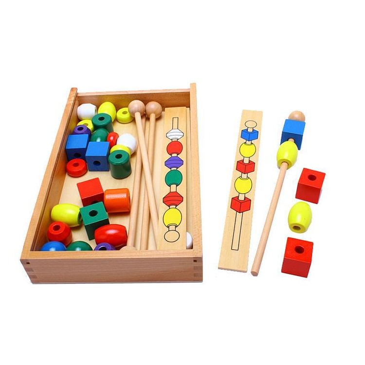 Montessori Educational Wooden Colorful Beading Toys-Mayoulove