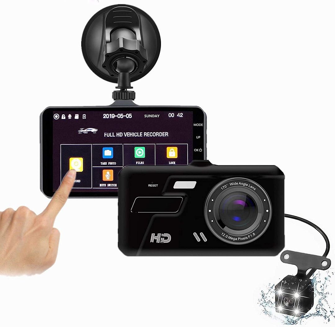 Dual Dash Camera 4" LCD Display、、sdecorshop