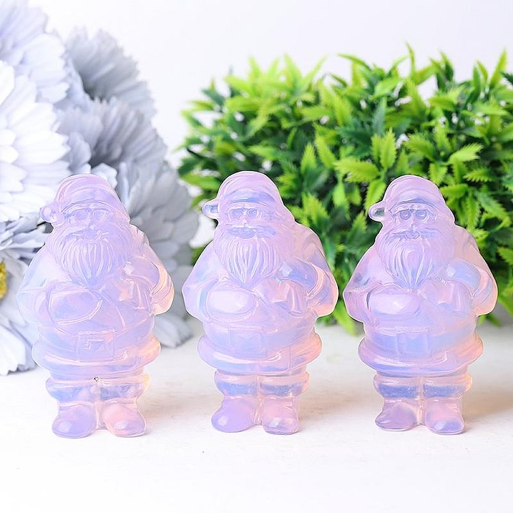 3" Pink Opalite Santa Claus Crystal Carvings for Christmas Crystal wholesale suppliers