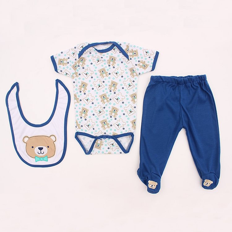  Little Bear Baby Clothes Suit Accessories for 17-22 Inches Reborns 3 Piece Set - Reborndollsshop.com-Reborndollsshop®