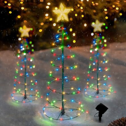 20 x 8" 70 LED Solar Metal Christmas Tree String Led Lights Yard Decoration Lights - tree - Codlins