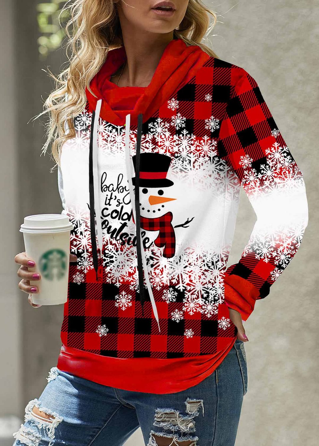 Baby It's Cold Outside Printed Women's Casual Sweatshirt