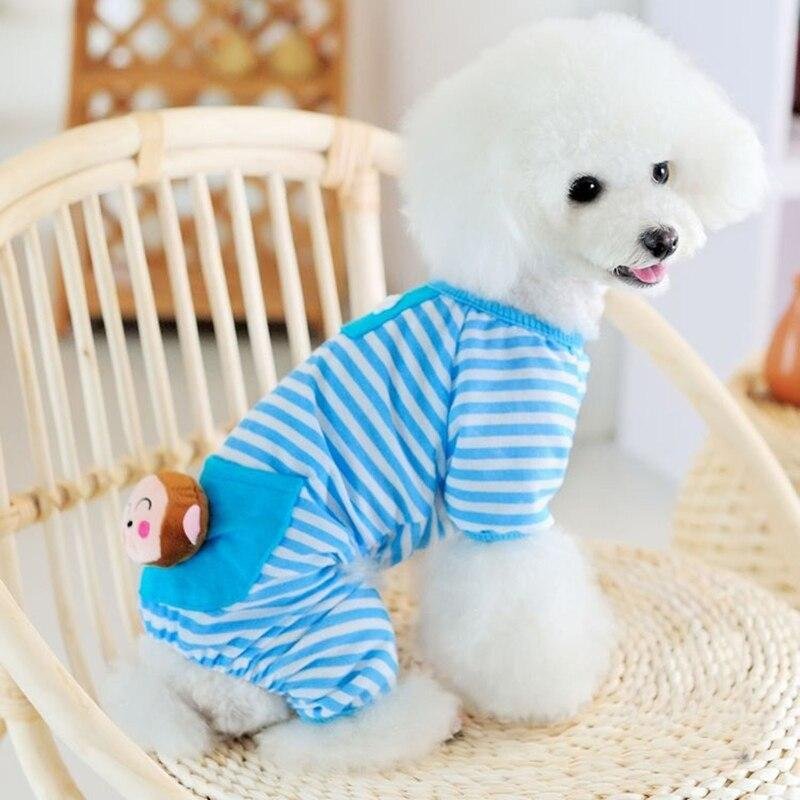 Pet Puppy Jumpsuit Dog Cat Comfy Stripe Shirt Christmas Cosplay Costume - Arlopo